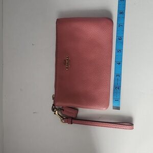 Authentic Coach Wristlet Pink 7" Gold hardware